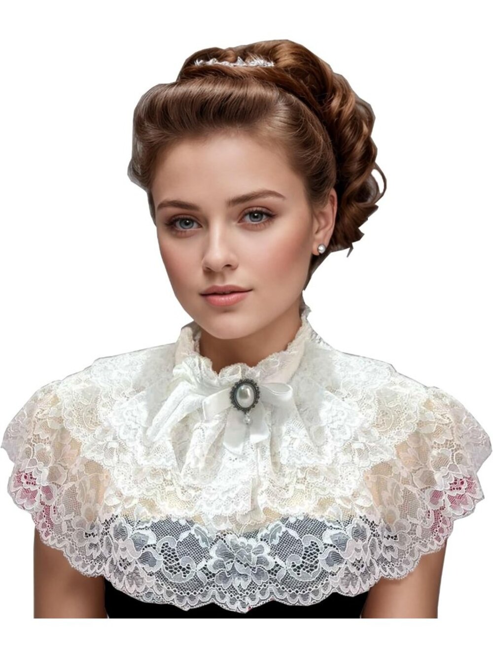 Victorian Lace Ruffle Jabot Collar Neck Accessory - Perfect for Halloween
